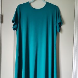 J. Jill Teal Pleated Back Midi Dress